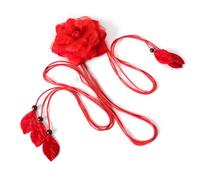 LumiSyne Femmes Ceinture Tressée Ceinture De Taille Fine Avec Décoration De Fleurs Pendentif Feuille Perlé Style Bohème Vintage Noué Ceinture Chaîne Corde Ceinture Robe Pour Plage Vacance Mariage Fête