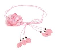 LumiSyne Femmes Ceinture Tressée Ceinture De Taille Fine Avec Décoration De Fleurs Pendentif Feuille Perlé Style Bohème Vintage Noué Ceinture Chaîne Corde Ceinture Robe Pour Plage Vacance Mariage Fête