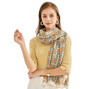 LumiSyne Femmes Foulard En Coton Lin Imprimé Fleur Lettre Mode Style Écharpes Dames Légère Et Doux Longue Écharpe Grand Châle Chaude Étole Wraps Châle De Plage Toute La Saison