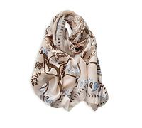 LumiSyne Femmes Foulard En Coton Lin Imprimé Fleur Lettre Mode Style Écharpes Dames Légère Et Doux Longue Écharpe Grand Châle Chaude Étole Wraps Châle De Plage Toute La Saison