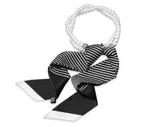 LumiSyne Foulard En Soie Collier Femme Filles Écharpe Maigre Longue Avec Collier De Perles Imprimé Fleurs Motif Lettre Rayures Style Élégant Simple Décoratif Cravate Foulard Cheveux Bandeau Au Poignet