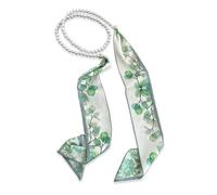 LumiSyne Foulard En Soie Collier Femme Filles Écharpe Maigre Longue Avec Collier De Perles Imprimé Fleurs Motif Lettre Rayures Style Élégant Simple Décoratif Cravate Foulard Cheveux Bandeau Au Poignet