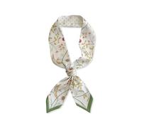 LumiSyne Foulard En Soie Étroit Femme Filles Écharpe Maigre Longue Imprimé Fleur Feuille Style Pastoral Frais Légers Satin Fichu Cravate Foulard Cheveux Bandeau Au Poignet Poignée Ruban