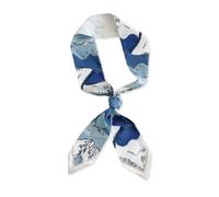 LumiSyne Foulard En Soie Étroit Femme Filles Écharpe Maigre Longue Imprimé Fleur Feuille Style Pastoral Frais Légers Satin Fichu Cravate Foulard Cheveux Bandeau Au Poignet Poignée Ruban
