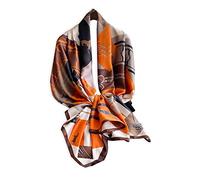 LumiSyne Foulard En Soie Femme Écharpe Imprimée Mode Motif à Pois Rétro Cheval Grand Châle Carré Châle De Protection Solaire Foulards De Tête Etoles Toute La Saison