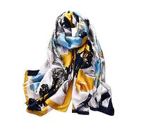 LumiSyne Foulard En Soie Femme Écharpe Imprimée Vintage Style Élégant De Mode Grand Châle Carré Châle De Protection Solaire Foulards De Tête Etoles Toute La Saison