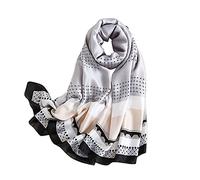 LumiSyne Foulard En Soie Femme Fleurs Feuille Imprimé Artistique Coutures De Couleur Collocation Mode Foulards Long Châle Écharpe Chaude Châle De Plage Écharpe De Protection Solaire Toute La Saison