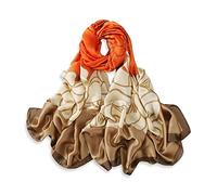 LumiSyne Foulard En Soie Femme Imprimé à Rayures Lettre Motif Paisley Fleur Style Élégant Luxueux Foulard En Satin Longue Écharpe Étole Légère Chaude Châle De Protection Solaire Toutes Les Saisons