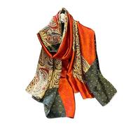 LumiSyne Foulard En Soie Femme Imprimé Fleur Colorée Motif Peinture à l'Huile Artistique Foulard En Satin Longue Châle De Protection Solaire Écharpe Étole Légère Chaude Toutes Les Saisons