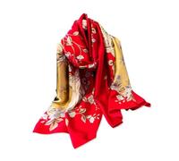 LumiSyne Foulard En Soie Femme Imprimé Fleur Feuille Style Classique Élégant Grand Écharpe Foulard Longue Légère Chaude Étole Hijab Châle De Protection Solaire Toutes Les Saisons