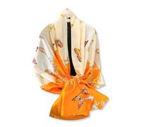 LumiSyne Foulard En Soie Femme Imprimé Papillon Fleur Colorée Mode Élégant Style Grand Écharpe Foulard Longue Légère Chaude Châle Étole Hijab De Protection Solaire Sarong De Plage Toutes Les Saisons