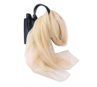 LumiSyne Foulard En Soie Organza à Double Épaisseur Femme Scintillants Écharpes Et Châles Pour Robe De Soirée Couleur Unie Avec Fil Dorée Tulle Léger Étole Magnifique Pour Mariage Mariée Fêtes