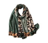 LumiSyne Foulard Imprimé Léopard Pour Femme Imprimé Animal Mode Echarpe En Coton Lin Avec Gland Longue Grand Écharpe Légère Chaude Châle Étole Wraps