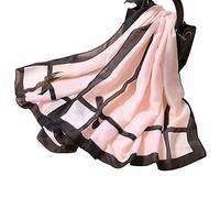 LumiSyne Foulards En Soie Écharpe à Carreaux Classiques Bow Plaid Foulards Couleur Etoles Châle De Plage Toute La Saison Pour Mariage Ou Quotidien