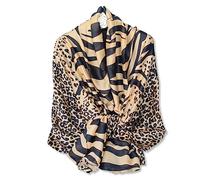 LumiSyne Foulards En Soie Écharpe Imprimé Animal Léopard Paon Cheval d'Automne Hiver Etoles Châle De Plage Toute La Saison Pour Mariage Ou Quotidien