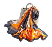 LumiSyne Foulards En Soie Femme Écharpe Imprimé Motif De Peintures Vintage Tournesol Floral Style Ethnique Écharpe Longue Grand Châle De Mariage Etoles De Plage Toute La Saison