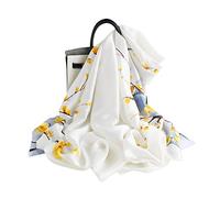 LumiSyne Foulards En Soie Imprimé Floral Rose Echarpes Long Foulards Coloré Châle De Plage Style Doux Et Élégant Toute La Saison(rojo)