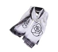 LumiSyne Foulards En Soie Peinture à l'Encre Artistique Imprimé Floral Élégant Echarpes Long Foulards Coloré Châle De Plage Toute La Saison Pour Mariage Ou Quotidien