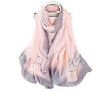 LumiSyne Foulards En Soie Peinture à l'Encre Artistique Imprimé Floral Élégant Echarpes Long Foulards Coloré Châle De Plage Toute La Saison Pour Mariage Ou Quotidien