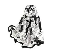 LumiSyne Foulards En Soie Peinture à l'Encre Artistique Imprimé Floral Élégant Echarpes Long Foulards Coloré Châle De Plage Toute La Saison Pour Mariage Ou Quotidien