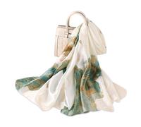 LumiSyne Foulards En Soie Peinture à l'Encre Artistique Imprimé Floral Élégant Echarpes Long Foulards Coloré Châle De Plage Toute La Saison Pour Mariage Ou Quotidien