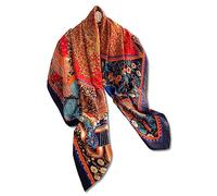 LumiSyne Grand Foulard Carré En Soie Pour Femme - Imprimé Arbre Fleurs Motif Animal Style Rétro - Châle De Protection Solaire En Satin - Écharpe Fichu Décoratif Bandanas Pour Cheveux