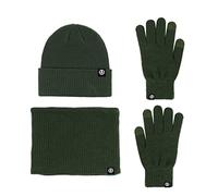 LumiSyne Hiver 3 En 1 Packs Bonnet Tricoté Écharpe Et Gants Homme Femme Couleur Unie Bonnet Tricoté Gants d'Écran Cache-Cou Avec Doublure Polaire Thermique Ensemble d'Hiver Chaud