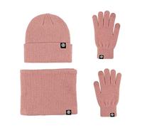 LumiSyne Hiver 3 En 1 Packs Bonnet Tricoté Écharpe Et Gants Homme Femme Couleur Unie Bonnet Tricoté Gants d'Écran Cache-Cou Avec Doublure Polaire Thermique Ensemble d'Hiver Chaud