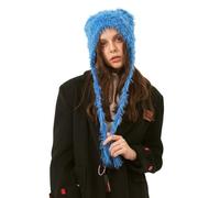 LumiSyne Hiver Bonnet Femme Fille Bonnet Tricoté Avec Oreillette Oreille De Chat Mignon Style y2k Fourrure Tricoté Chapeaux Avec Pois Colorés Longues Sangles d'Oreilles Bonnet Péruvien Chapeau d'Hiver