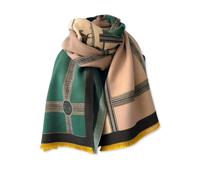 LumiSyne Hiver Écharpe Châle En Cachemire Femme Bloc De Couleurs Motif Cheval Echarpe Réversibles Avec Gland Pashmina Châles Et Écharpes Longue Grand Écharpe Légère Chaude Etoles