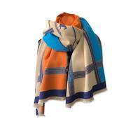 LumiSyne Hiver Écharpe Châle En Cachemire Femme Bloc De Couleurs Motif Cheval Echarpe Réversibles Avec Gland Pashmina Châles Et Écharpes Longue Grand Écharpe Légère Chaude Etoles