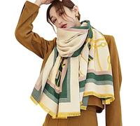 LumiSyne Hiver Écharpe Châle En Cachemire Pour Femmes Épissage De Couleur Motif Animalier Chaud Pashmina Foulards Frange Laine Douce Épaissie Etoles