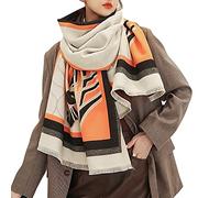 LumiSyne Hiver Écharpe Châle En Cachemire Pour Femmes Épissage De Couleur Motif Animalier Chaud Pashmina Foulards Frange Laine Douce Épaissie Etoles