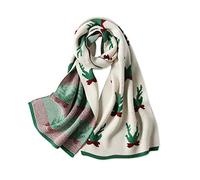 LumiSyne Hiver Écharpe Femme Echarpe De Noël Tricoté Réversibles Renne Flocon De Neige Longue Chaud Pashmina Châle Etoles Épaisse