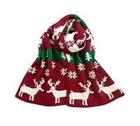 LumiSyne Hiver Écharpe Femme Echarpe De Noël Tricoté Réversibles Renne Flocon De Neige Longue Chaud Pashmina Châle Etoles Épaisse