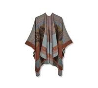 LumiSyne Hiver Poncho Châle en Cachemire pour Femmes Poncho Tricot Style Ethnique Rétro Ouverture Cardigan Couverture Cape Manteau Echarpe Pashmina Surdimensionné Étole Wrap