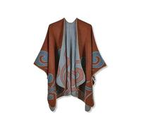 LumiSyne Hiver Poncho Châle en Cachemire pour Femmes Poncho Tricot Style Ethnique Rétro Ouverture Cardigan Couverture Cape Manteau Echarpe Pashmina Surdimensionné Étole Wrap