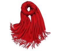LumiSyne Hiver Senior Écharpe En Cachemire Couleur Unie Pour Femme Chaud Pashmina Foulards Frange Laine Douce Longue Épaissie Châle Etoles