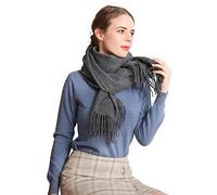 LumiSyne Hiver Senior Écharpe En Cachemire Couleur Unie Pour Femme Pashmina Châle Frange Foulards Grande Et Épaissie Etoles