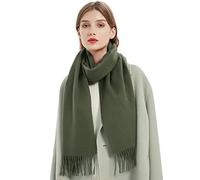 LumiSyne Hiver Senior Écharpe En Cachemire Pour Femme Couleur Unie Classique Écharpe En Laine Avec Frange Doux Longue Écharpe Pashmina Chaud Châle Etoles
