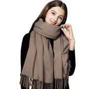 LumiSyne Hiver Senior Écharpe En Cachemire Pour Femme Couleur Unie Classique Écharpe En Laine Avec Frange Doux Longue Écharpe Pashmina Chaud Châle Etoles