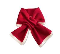 LumiSyne Hiver Tricot Écharpe Pour Femme Filles Bloc De Couleurs Rétro Facile à Tirer Nœud Papillon Mignon Écharpe à Col Croisé Cache Cou Chaude Petit Echarpe
