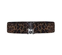 LumiSyne Large Ceinture Élastique Femmes Ceinture Extensible Dames Mode Alliage Boucle Respirant Canevas Ajustable Ceinture Léopard Vintage Ceinturon Pour Robe Manteau Chemise