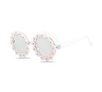 LumiSyne Lunettes De Soleil De Marguerite Mignonnes Hommes Femmes Monture Rond Lunettes De Décoration De Fleurs UV400 Lunettes De Fête Accessoires De Photographie Lunettes De Couple Voyager Plage