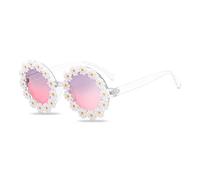 LumiSyne Lunettes De Soleil De Marguerite Mignonnes Hommes Femmes Monture Rond Lunettes De Décoration De Fleurs UV400 Lunettes De Fête Accessoires De Photographie Lunettes De Couple Voyager Plage