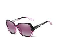 LumiSyne Lunettes de soleil Grande diamant carré Femme,Miroir Gradient Lunettes Polarisées UV400,Vogue Polycarbonate Strass Monture,En plein air Voyage Boite cadeau(Violet gradient)
