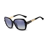 LumiSyne Lunettes de soleil Grande diamant carré Femme,Miroir Gradient Lunettes Polarisées UV400,Vogue Polycarbonate Strass Monture,En plein air Voyage Boite cadeau(Noir gradient)