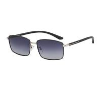 LumiSyne Lunettes De Soleil Rectangulaires Rétro Hommes Lentille Polarisée Hd Monture Métallique Carré Lunettes Rectangulaires Légères UV400 Anti-Éblouissement Lunettes Pour Voyage Conduite Extérieur