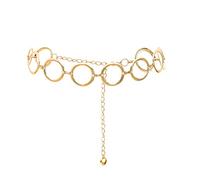 LumiSyne Mode Ceinture Chaîne Pour Femmes Anneau En Métal Chaîne De Taille Or Argenté Réglable Boucle Chaîne De Corps Robe Jeans Chaîne Pour Fête Mariage Quotidienne(Or)