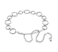 LumiSyne Mode Ceinture Chaîne Pour Femmes Chaîne De Taille Or Argenté Brillant Anneau En Métal Réglable Boucle Robe Chaîne Chaîne De Corps Pour Fête Mariage Quotidien(Argenté)